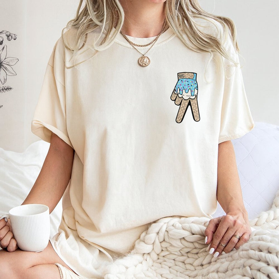 Drippy Ice Cream Glove Graphic T-Shirt | Streetwear Y2K Aesthetic | 100% Cotton Premium Tee | Unique Urban Gift for Men and Women