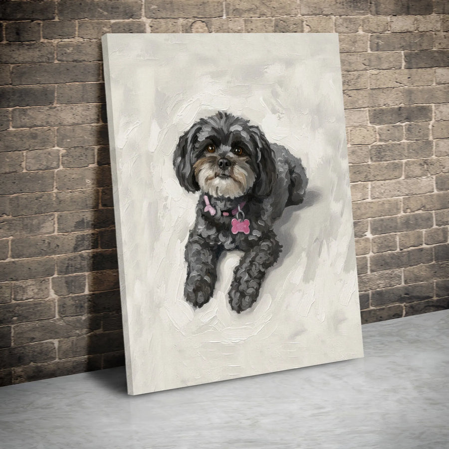 Havanese Shih Tzu Canvas Print | Painterly Dog Portrait Wall Art | Premium Gallery Wrap Canvas | Collector's Gift for Dog Mom