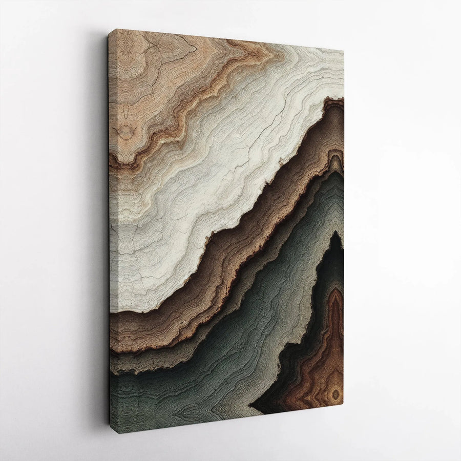 Abstract Agate Geode Canvas Wall Art | Earth Tone Stone Texture Print | Premium 1.25" Gallery Wrap | Modern Home Office Decor Gift