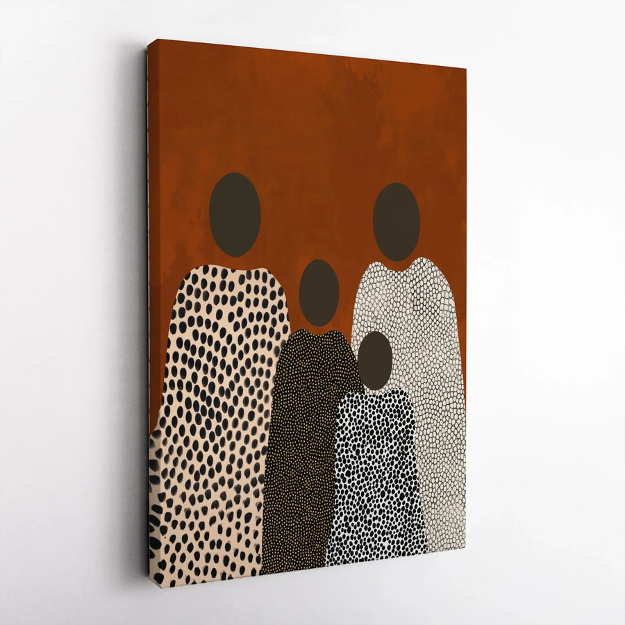 Abstract Family Wall Art | Modern Minimalist Figurative Print | Premium Gallery Wrapped Canvas | Boho Living Room Decor Gift