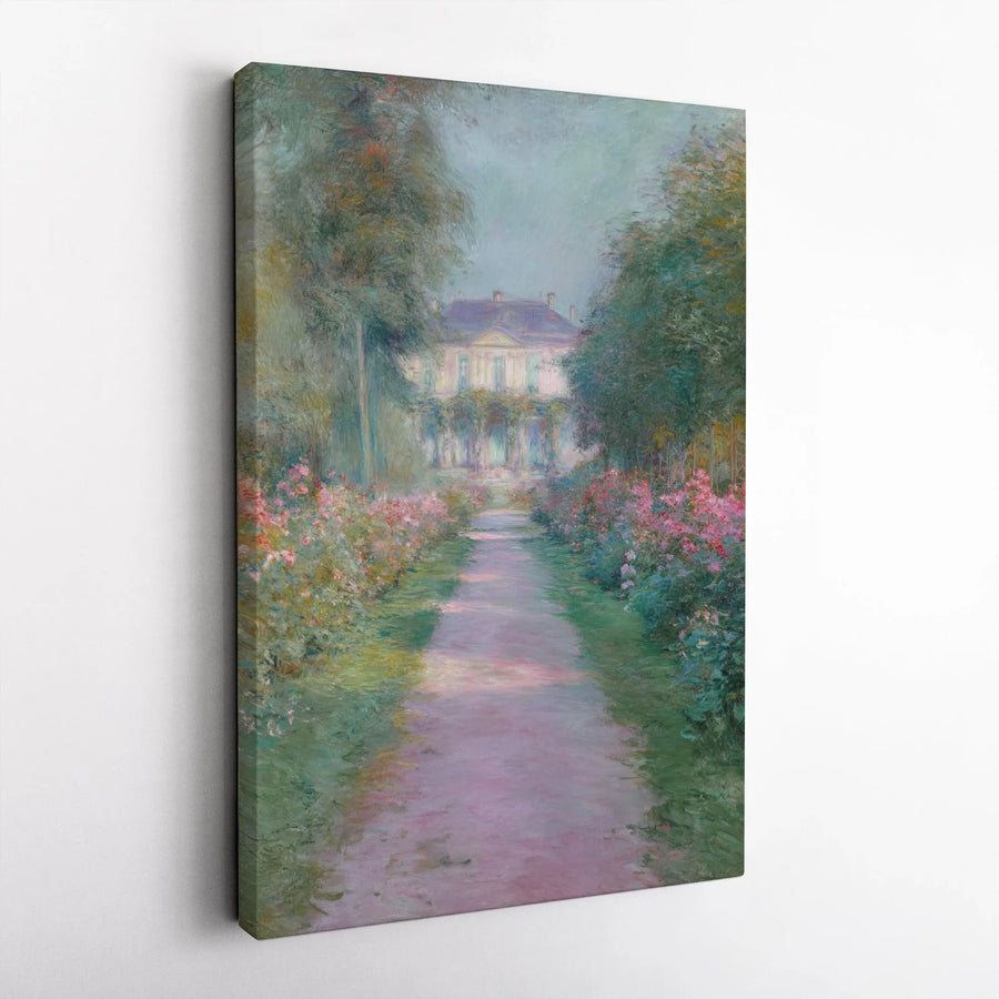 Claude Monet The House At Giverny Canvas Print | Impressionist Rose Garden Wall Art | Premium Gallery-Wrapped Decor | Classical Art Gift for Home
