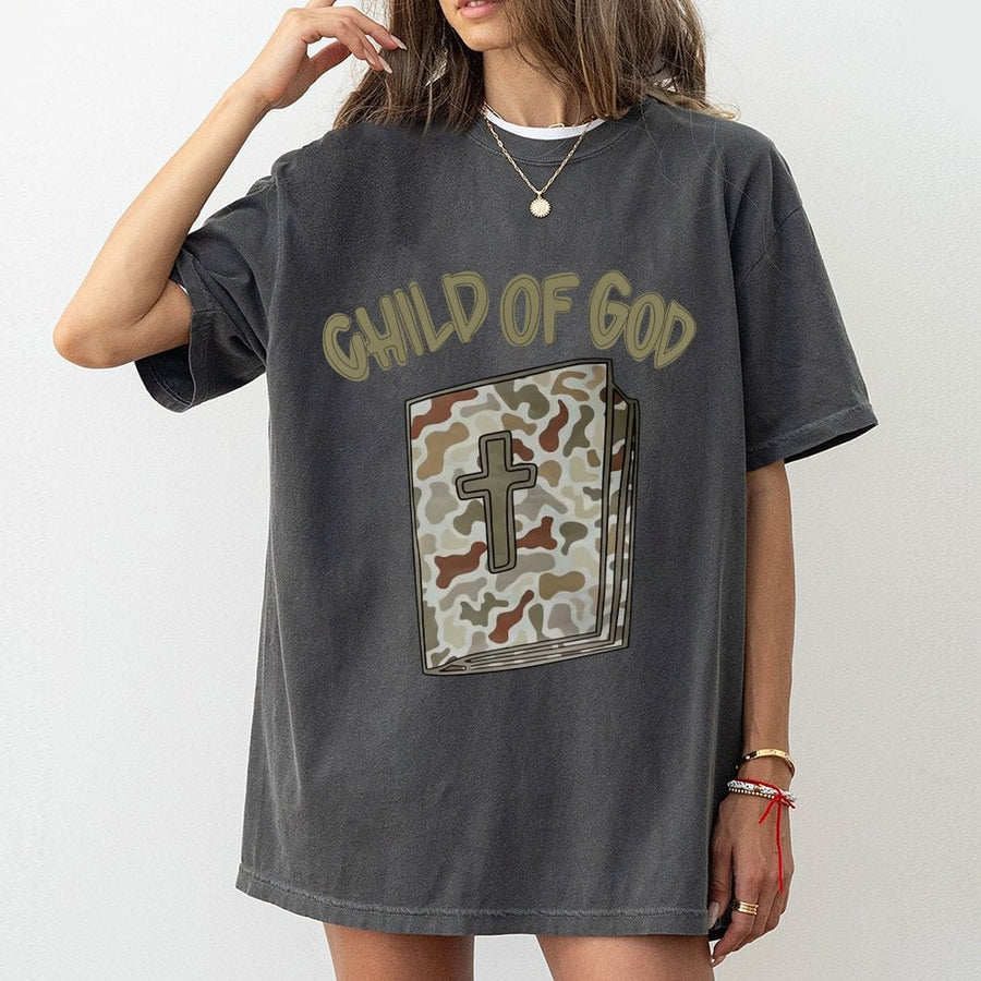 Child Of God T-Shirt | Camo Bible Graphic Faith Tee | Premium 100% Cotton | Christian Gift For Men And Women
