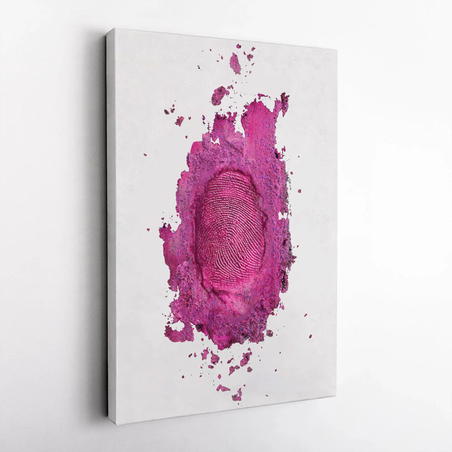 Abstract Pink Fingerprint Canvas Art | Modern Magenta Texture Print | Premium Gallery-Wrapped 1.25" Decor | Unique Minimalist Wall Art