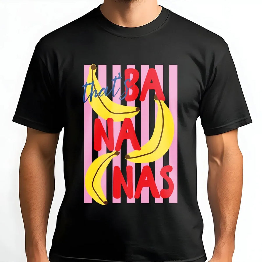 Thats Bananas T-Shirt | Funny Retro Fruit Pun Graphic | Cozy Cotton Blend Pullover | Trendy Summer Aesthetic Gift for Women