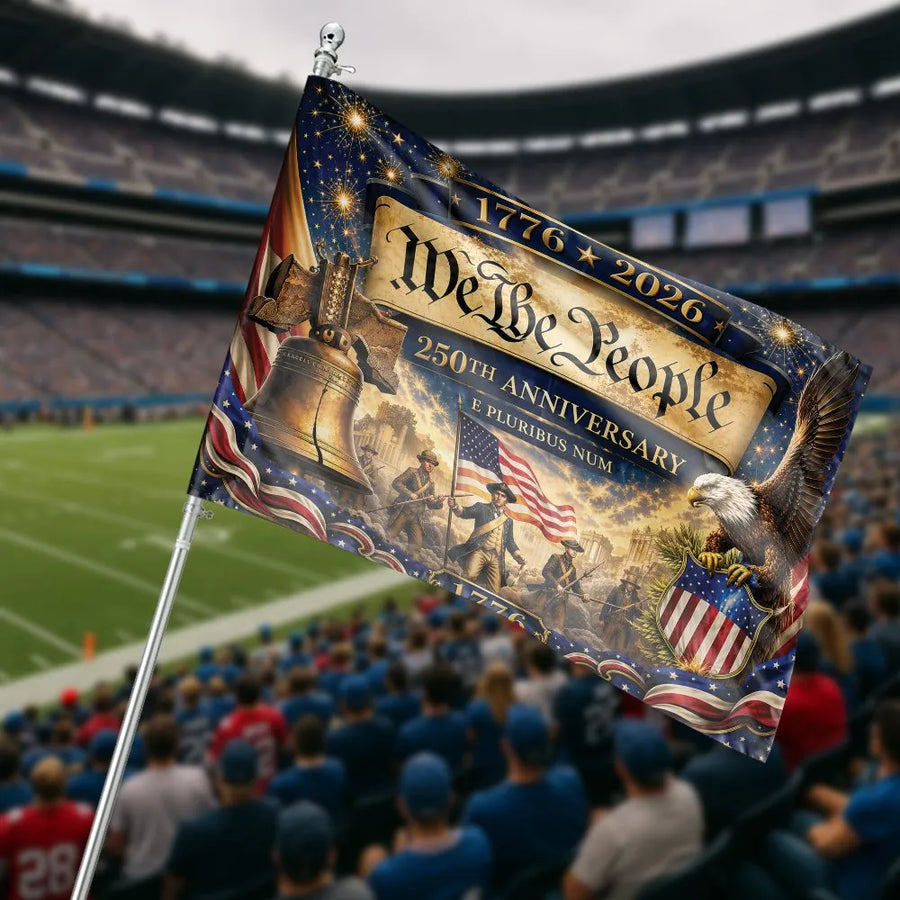 USA 250th Anniversary House Flag | We The People 1776-2026 Patriotic Eagle Design | Premium Double-Sided Weatherproof Polyester | Commemorative Gift & Outdoor Yard Decor