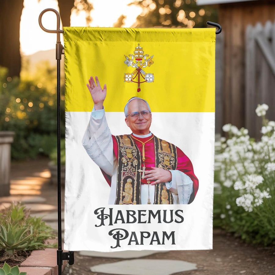 Habemus Papam Garden Flag | Catholic Vatican Design | Premium Weather-Resistant Polyester | Religious Home Decor Gift