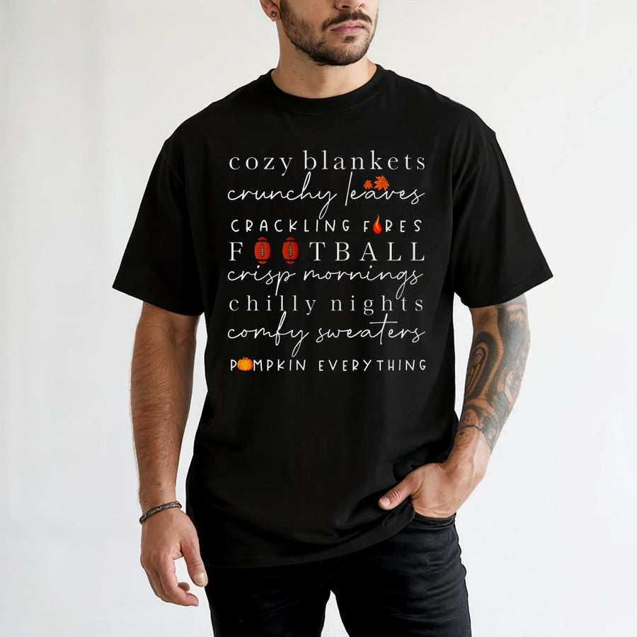 Fall Vibes Football T-Shirt | Cozy Aesthetic Autumn Design | Premium 100% Soft Cotton | Cute Seasonal Gift for Football Fans and Women