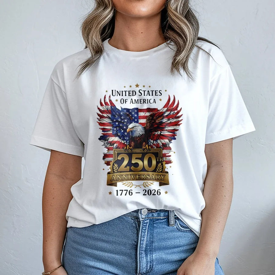 USA 250th Anniversary T-Shirt | Patriotic Eagle American Flag Design | Premium Graphic Sweatshirt | Collector's 1776-2026 Commemorative Gift