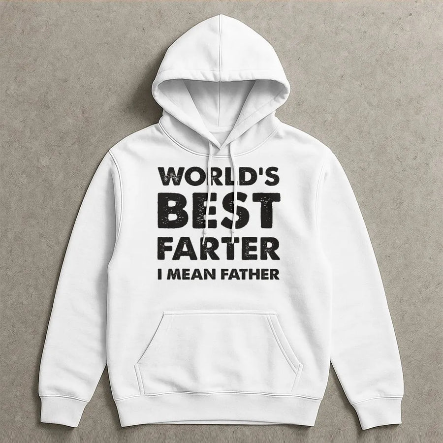 World's Best Farter Hoodie | Funny Dad Joke Graphic Pullover | Premium Cotton Blend Unisex Sweatshirt | Perfect Birthday Gift for Dad or Husband