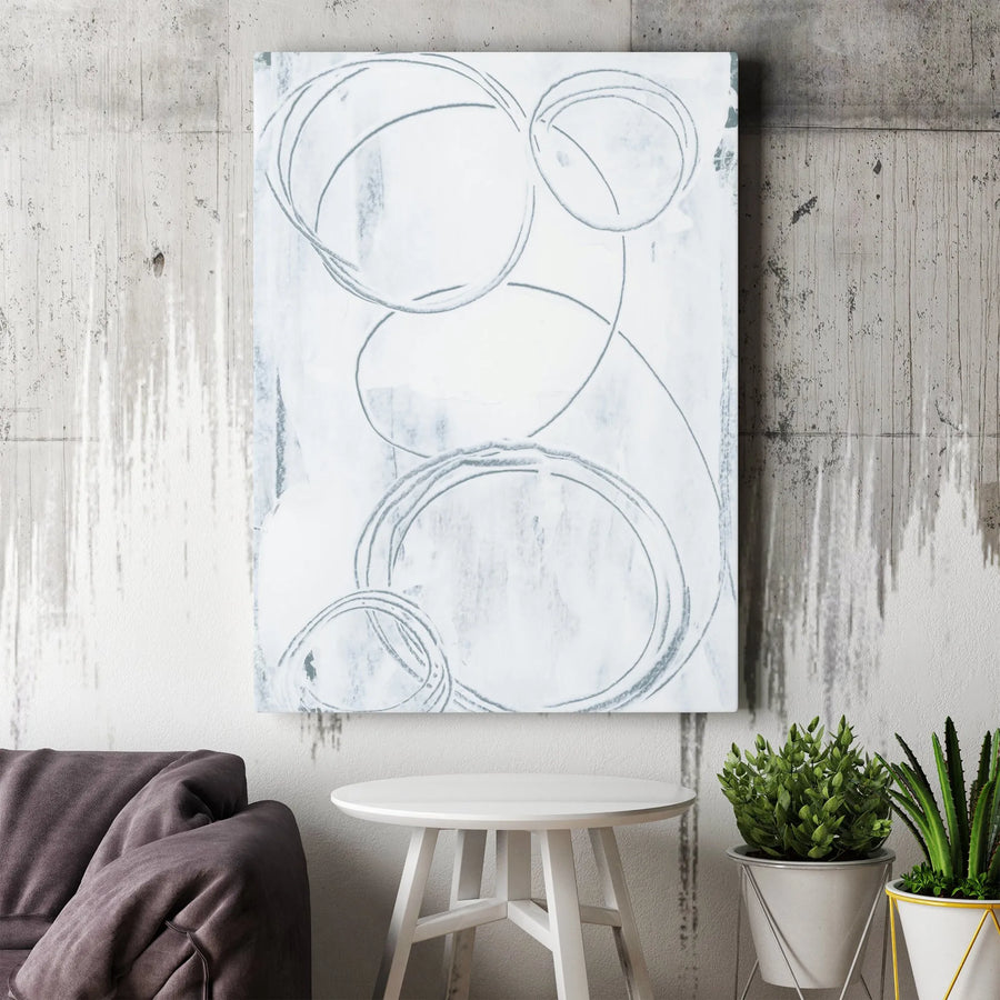 Abstract Circles Vertical Canvas | Innuendo No. 4 Modern Minimalist Fine Art | Premium 1.25 Inch Gallery Wrap | Contemporary Home Office Decor Wall Art Gift