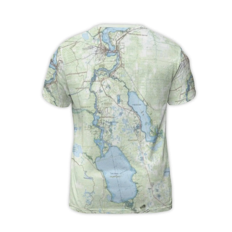 Chernobyl Exclusion Zone Map T-Shirt | All-Over Print Topographic Design | Premium Polyester Jersey | Unique Gift for History Buffs and Urban Explorers