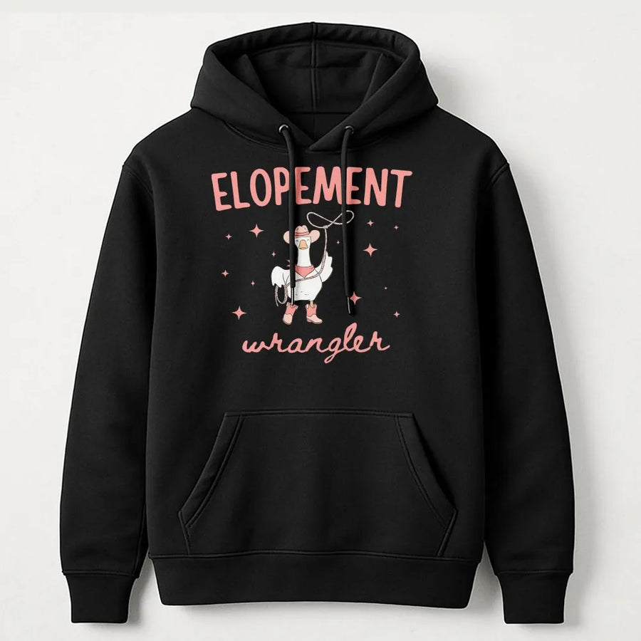 Elopement Wrangler Hoodie | Funny ABA Pun Cowboy Goose Sweatshirt | Premium Cotton-Blend | Gift for Behavior Analyst, BCBA, RBT