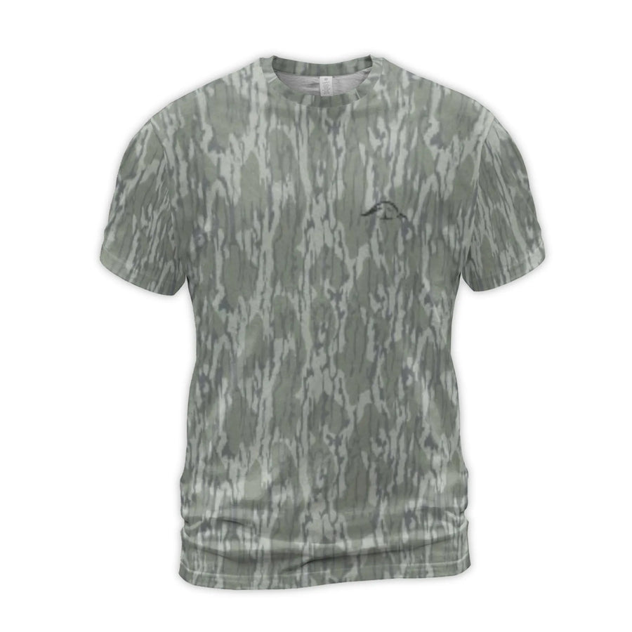 American Flyway Waterfowl T-Shirt | Realistic Duck Hunting Camo Print | Premium Soft Stretch Jersey | Gift for Outdoorsmen and Hunters