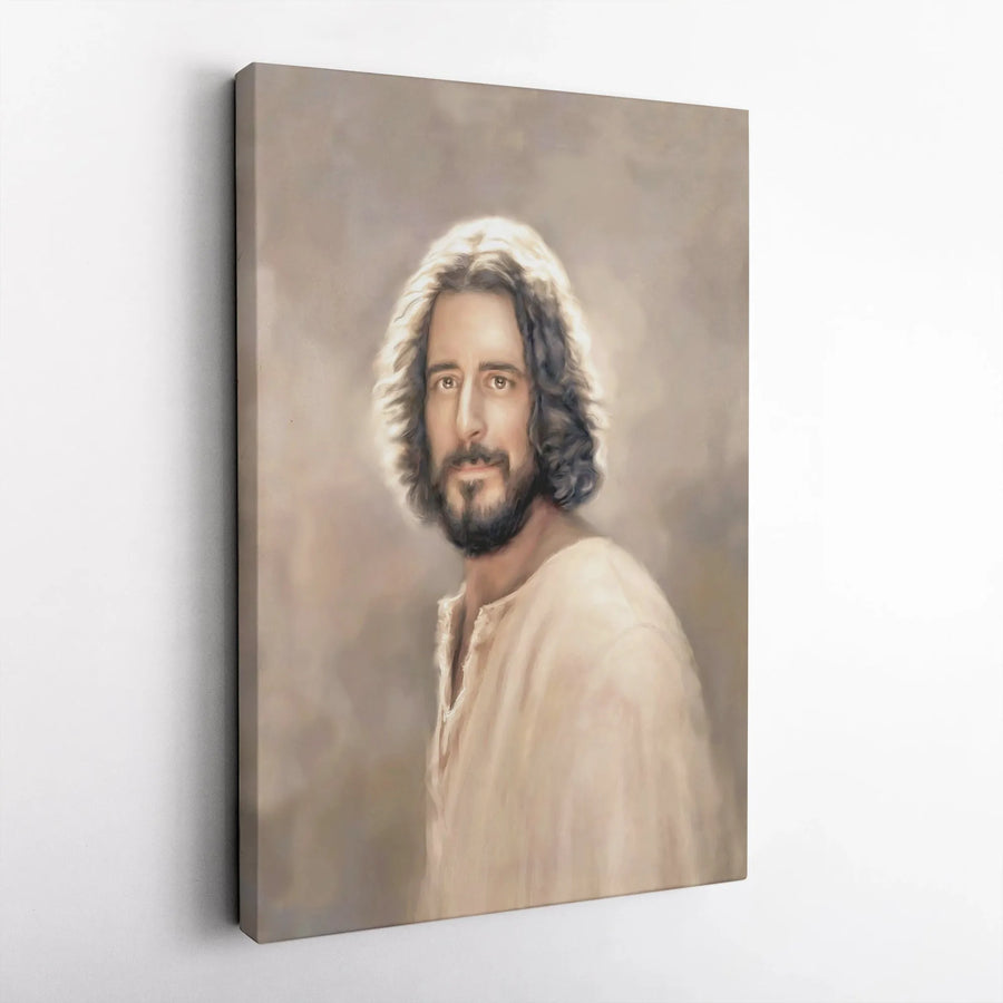 Jesus Christ Portrait Canvas | Realistic Christian Wall Art | Premium Fade-Resistant Gallery Wrap | Religious Home Decor Gift