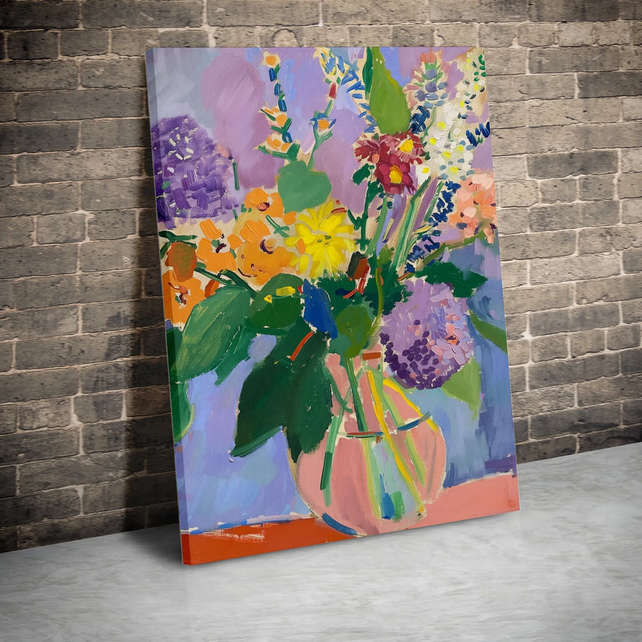 Floral Still Life Canvas Print | Fauvist Style Flower Painting Reproduction | Gallery Wrapped Wall Art | Premium Modern Home Decor Gift