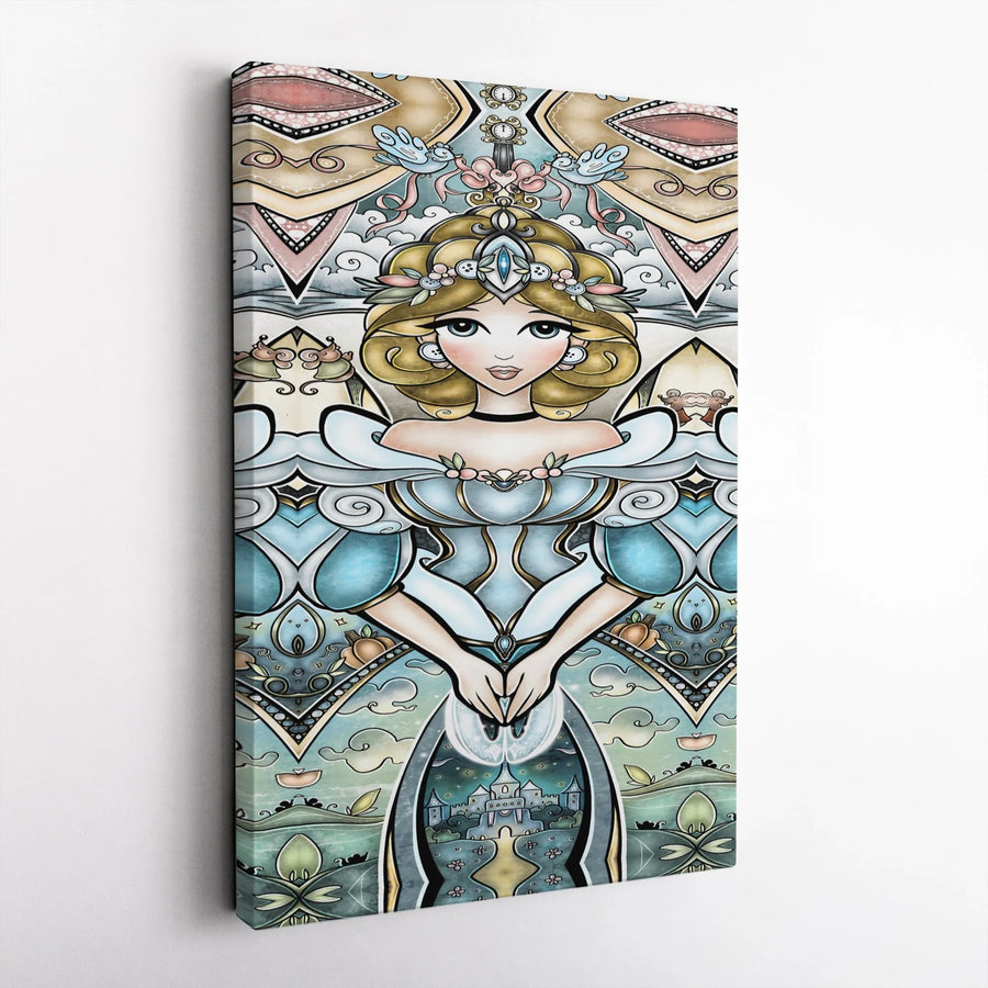 Art Nouveau Princess Canvas Print | Magical Fairytale Castle Decor | Premium Fade-Resistant Wall Art | Whimsical Bedroom Decor For Girls