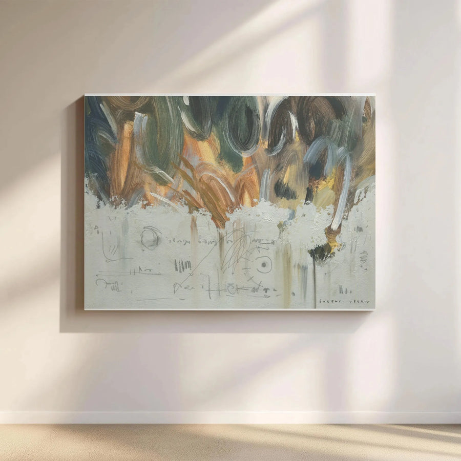 Abstract Canvas Wall Art | Earthy Tones Brushstroke Painting | Premium 1.25" Thick Canvas | Modern Office & Living Room Decor Gift