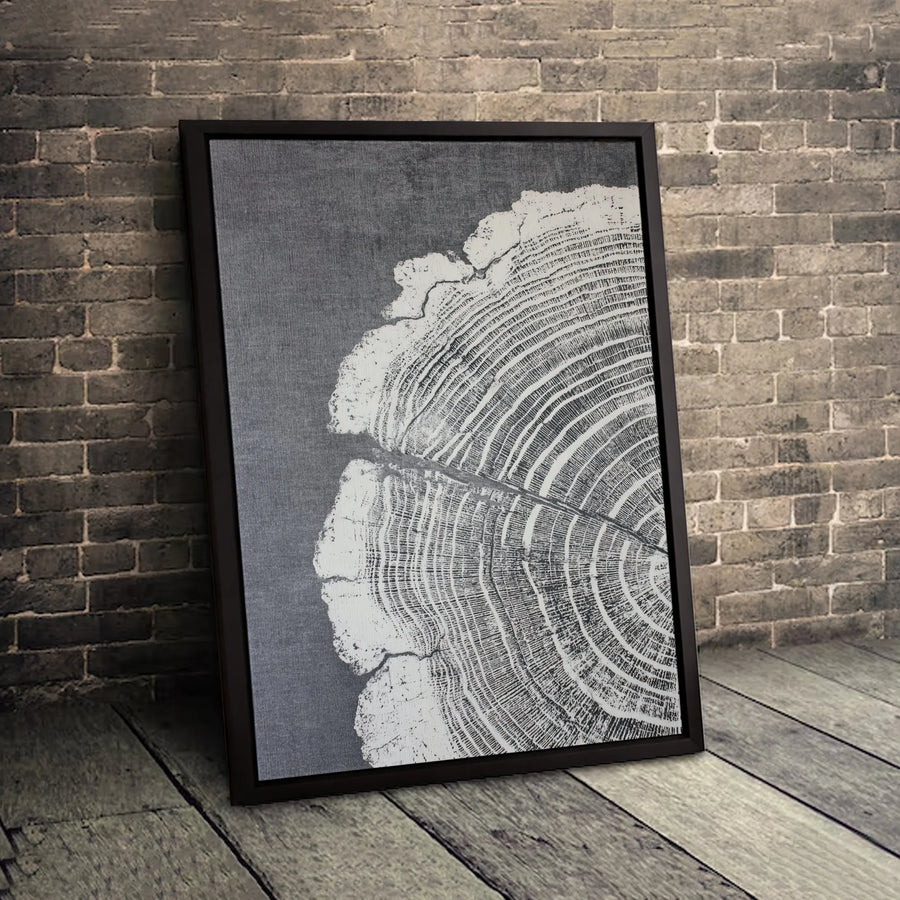 Abstract Tree Ring Wall Art | Monochrome Wood Grain Canvas Print | Premium Gallery-Wrapped Decor | Modern Minimalist Nature Home Decor Gift