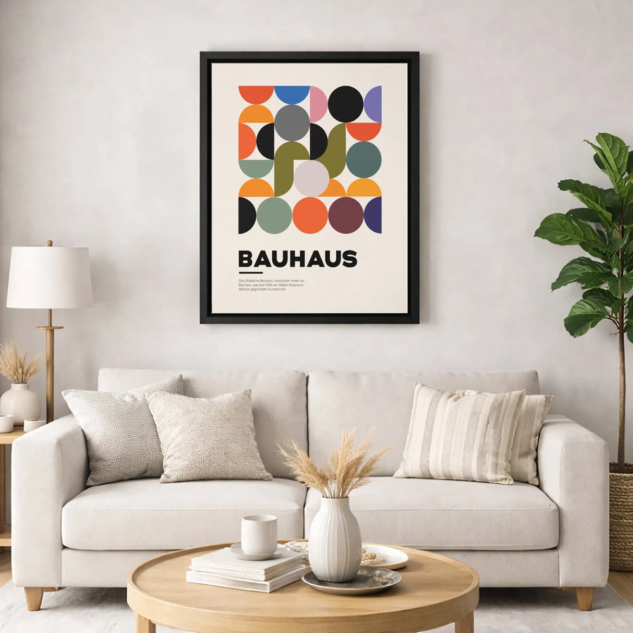 Bauhaus Geometric Wall Art | Modern Abstract Print | Premium Gallery Wrapped Canvas | Minimalist Home Decor Gift