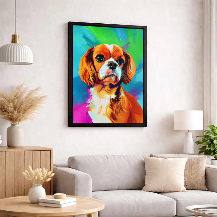 Cavalier King Charles Spaniel Wall Art | Colorful Pop Art Dog Portrait | Premium 1.25" Gallery Canvas | Unique Pet Lover Gift Decor