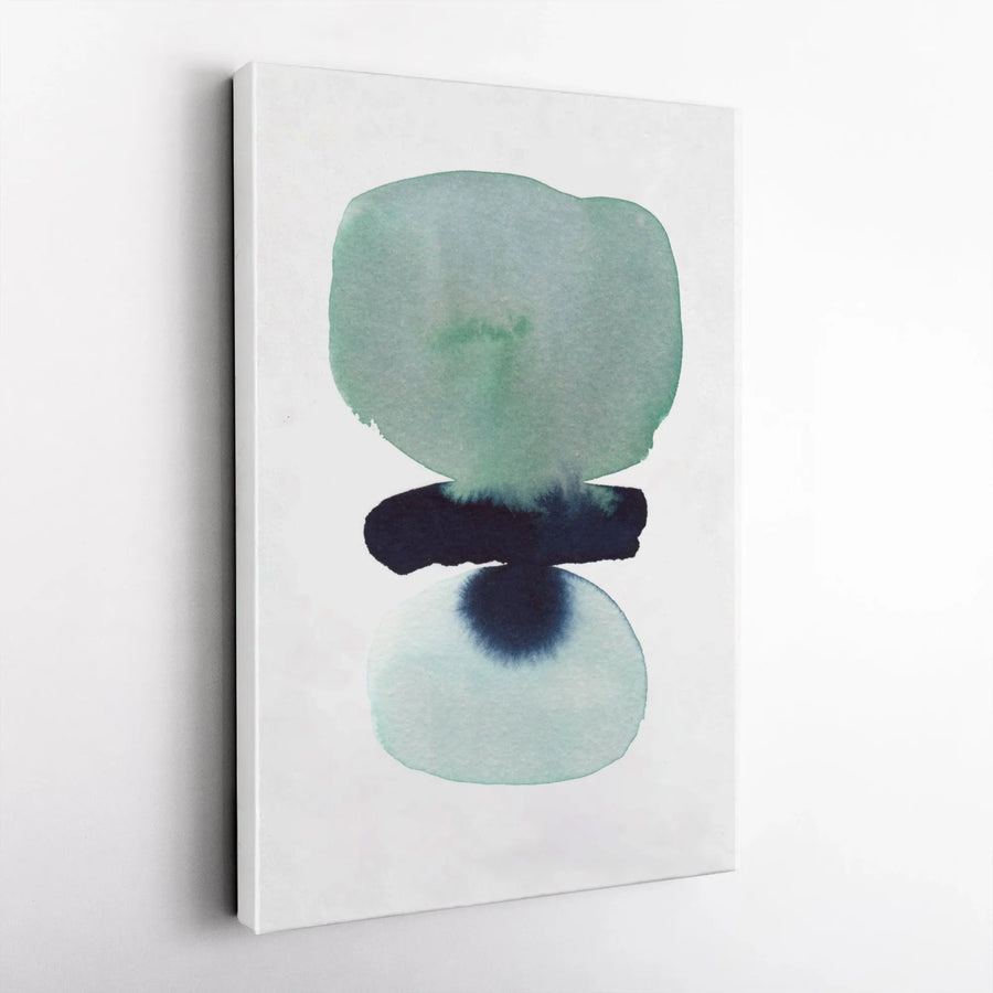 Abstract Zen Stones Vertical Canvas | Minimalist Watercolor Wall Art | Premium Gallery Wrapped Canvas | Modern Home & Office Decor Gift