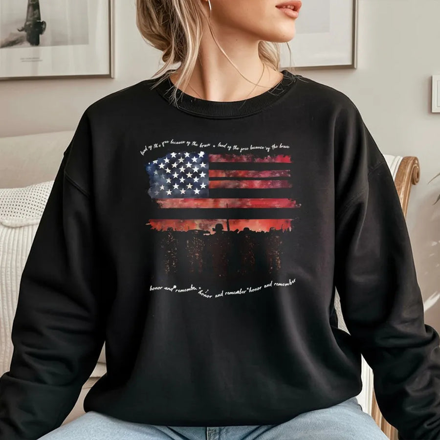 American Flag Soldier Sweatshirt | Distressed Veteran Tribute Graphic | Premium Comfort Colors Tee | Memorial Day Gift for Patriots