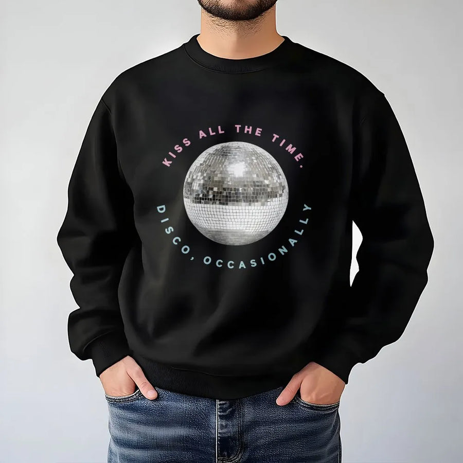 Disco Ball Sweatshirt | Retro Y2K Graphic with Funny Slogan | Premium Soft Cotton Blend | Trendy 90s Aesthetic Party Gift