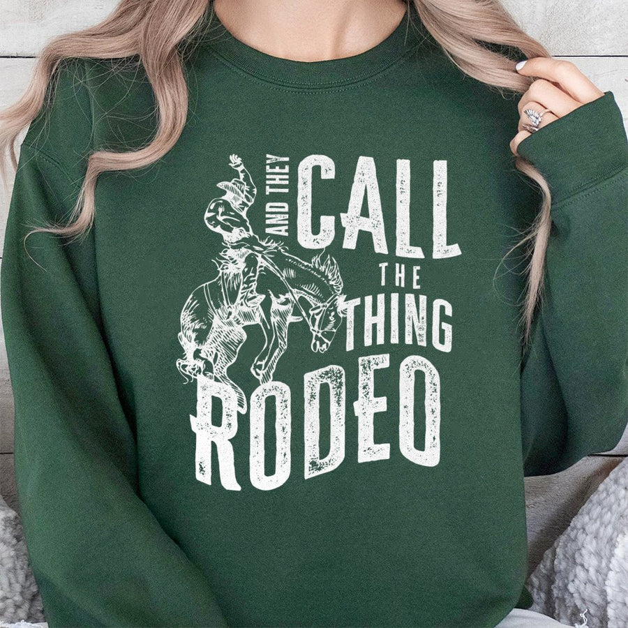 Rodeo Sweatshirt | Vintage Western Graphic Bull Riding Design | Premium Cotton Blend | Country Style Gift for Cowboy and Cowgirl Lovers