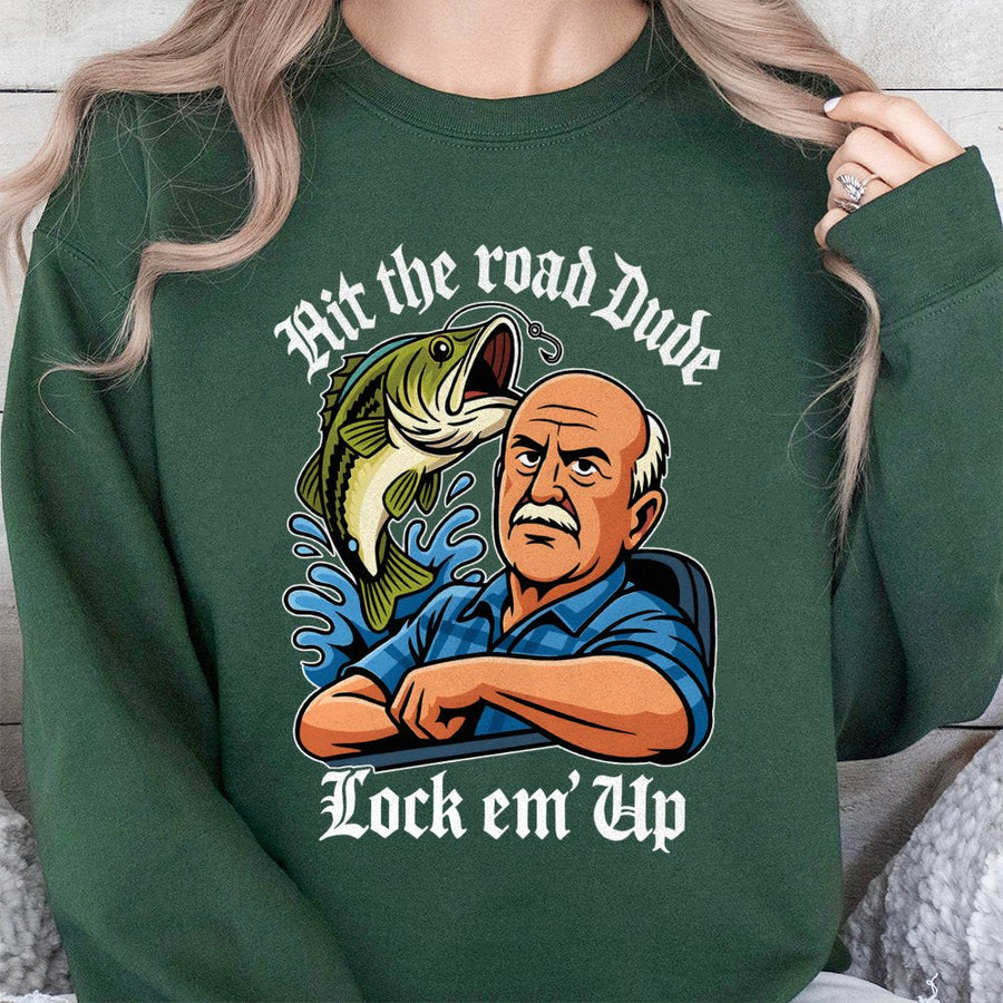 Fishing Sweatshirt | Funny Bass Fishing Graphic Design | Premium Cotton Blend | Gift for Fisherman or Dad