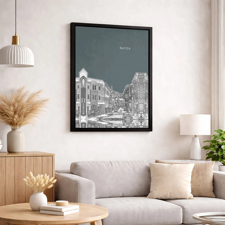 Berlin Cityscape Canvas Art | Hand-Drawn Architectural Sketch | Premium Gallery-Wrapped Decor | Travel Gift for Berlin Lovers