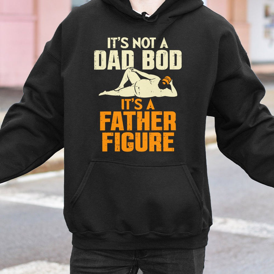 Not A Dad Bod It's A Father Figure Hoodie | Funny Dad Joke Graphic Sweatshirt | Premium Cotton Blend | Gift For New Dad, Husband, Or Grandpa