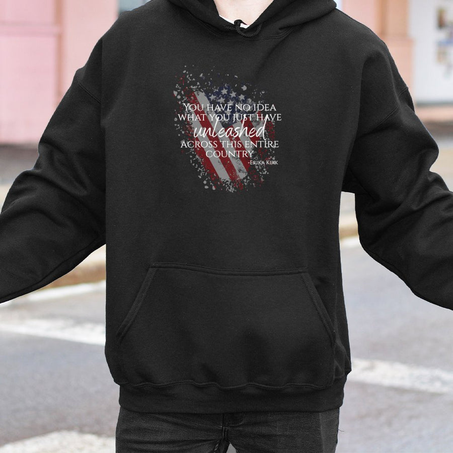 Patriotic Quote Unisex Hoodie | Distressed American Flag Graphic | Premium Cotton Blend | Gift for Freedom Lovers & Conservative Apparel