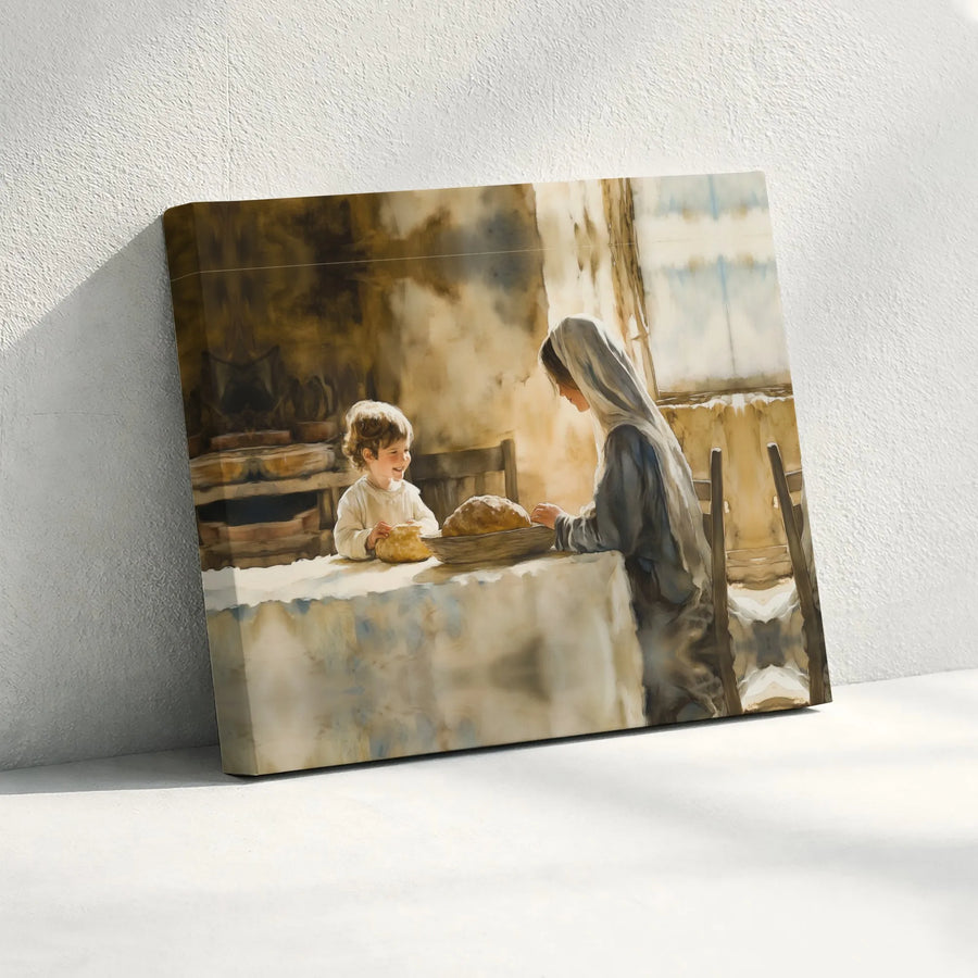 Mother Mary and Jesus Art Print | Religious Wall Decor | Premium Fade-Resistant Gallery Canvas | Faithful Christian Home Gift