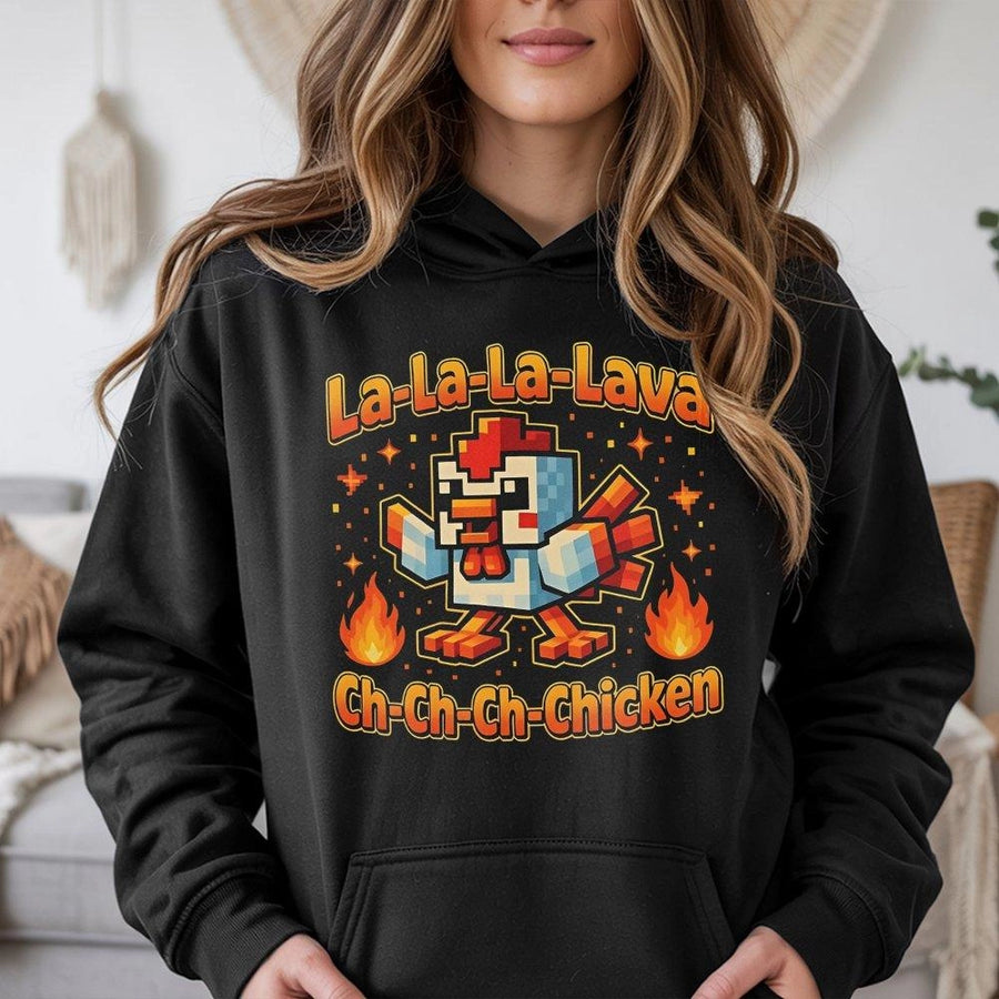 Lava Chicken Hoodie | Pixel Art Gaming Graphic | Premium Cotton Blend | Funny Gamer Gift For Men Women Kids