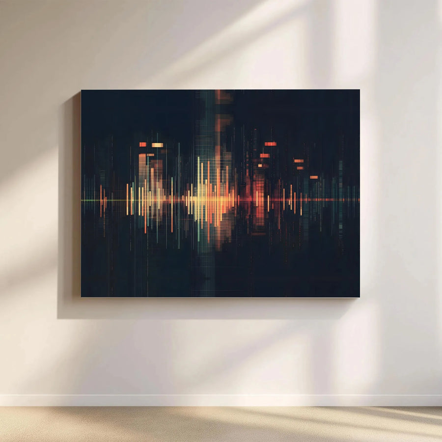 Abstract Soundwave Canvas Art | Modern Music Equalizer Wall Decor | Premium Fade-Resistant Print | Large Framed Artwork for Office or Studio