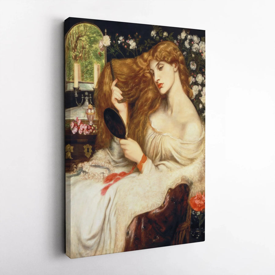 Lady Lilith Canvas Print | Dante Gabriel Rossetti Art | Gallery Wrapped Premium Wall Decor | Classical Romanticism Fine Art for Home Office