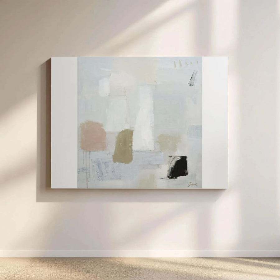 Abstract Canvas Wall Art | Neutral Tone Brushstroke Painting | Premium Gallery Wrapped Canvas | Modern Living Room Decor Gift