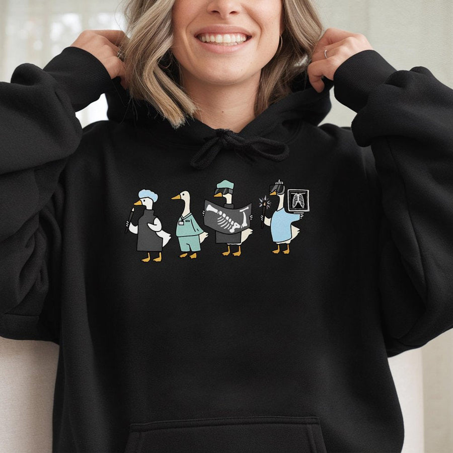 Radiologic Tech Hoodie | Funny Goose X-Ray Medical Graphic | Premium Cotton Blend | Gift For Radiology Students And X-Ray Technicians