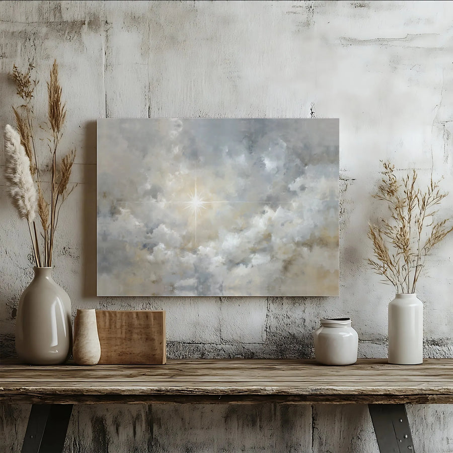 Bethlehem Star Canvas Print | Abstract Religious Wall Art | Premium Fade-Resistant Gallery Wrap | Christian Home Decor Gift