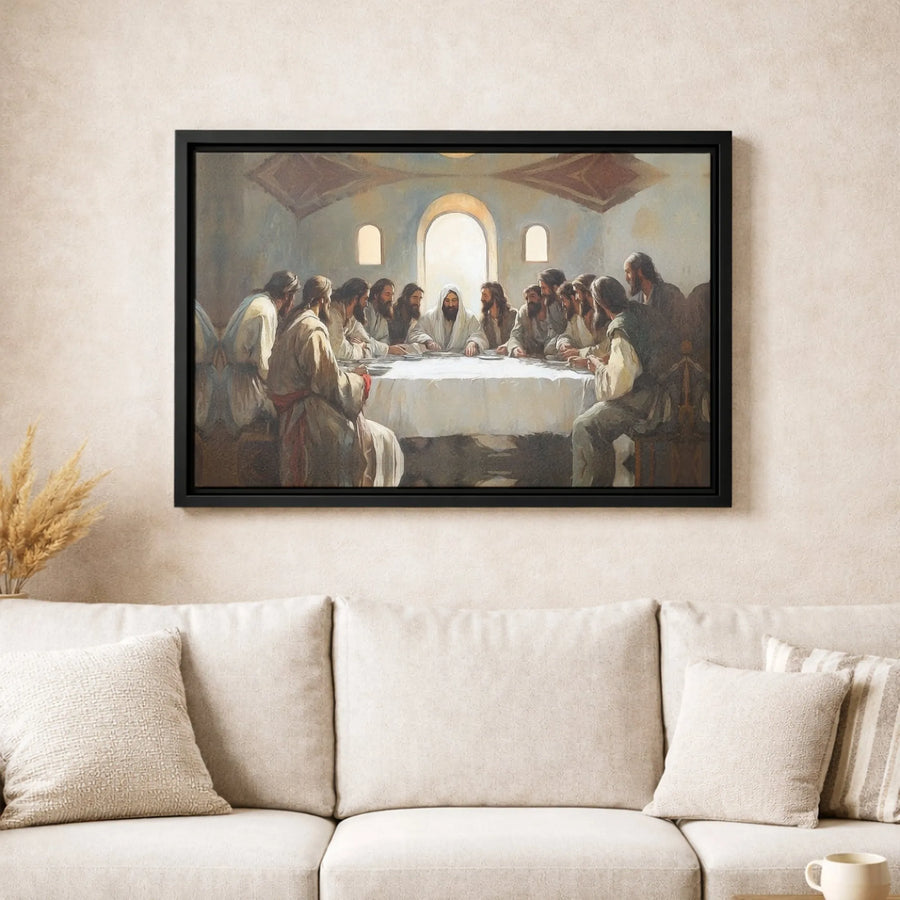 The Last Supper Canvas Wall Art | Jesus and Apostles Religious Decor | Premium Fade-Resistant Print | Spiritual Home or Church Gift