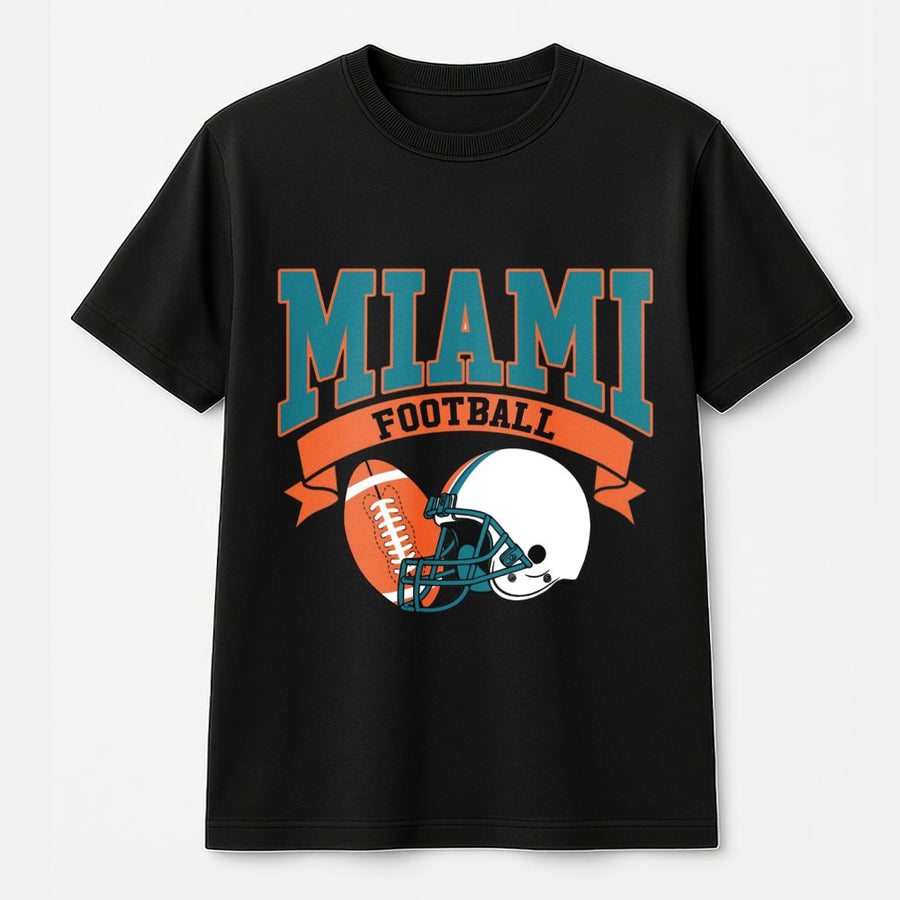 Miami Football T-Shirt Retro Miami Football T-Shirt Vintage Style Dolphins Football Miami Fan Gift Dolphins T-Shirt Game Day