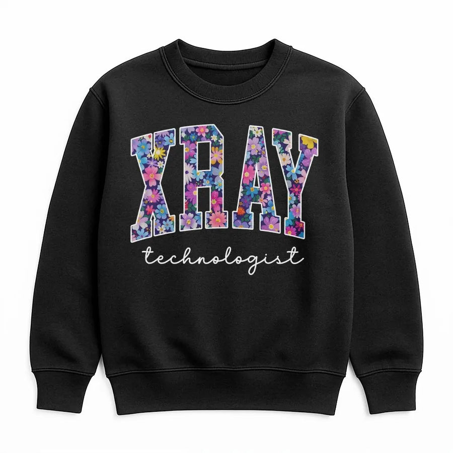 Xray Tech Sweatshirt | Floral Radiology Technologist Design | Soft Crewneck Pullover | Gift for Medical Imaging Grad