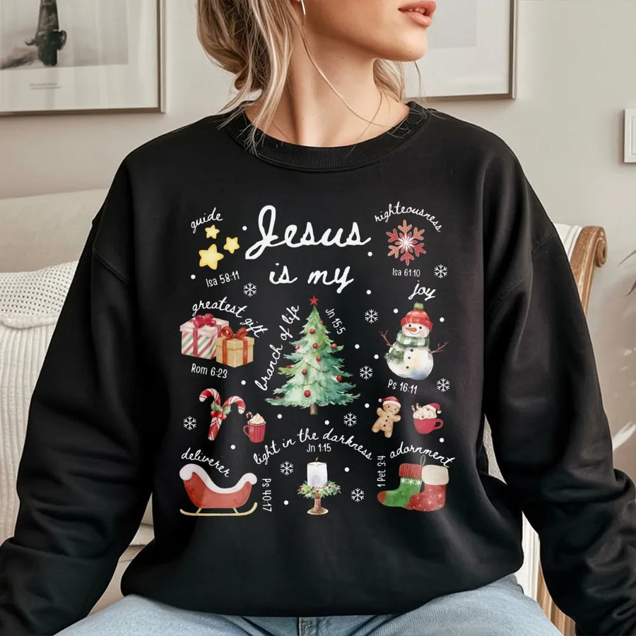 Jesus Is My Greatest Gift Christmas Sweatshirt | Religious Bible Verse Winter Graphic | Premium Cotton Blend | Christian Faith Holiday Gift for Women
