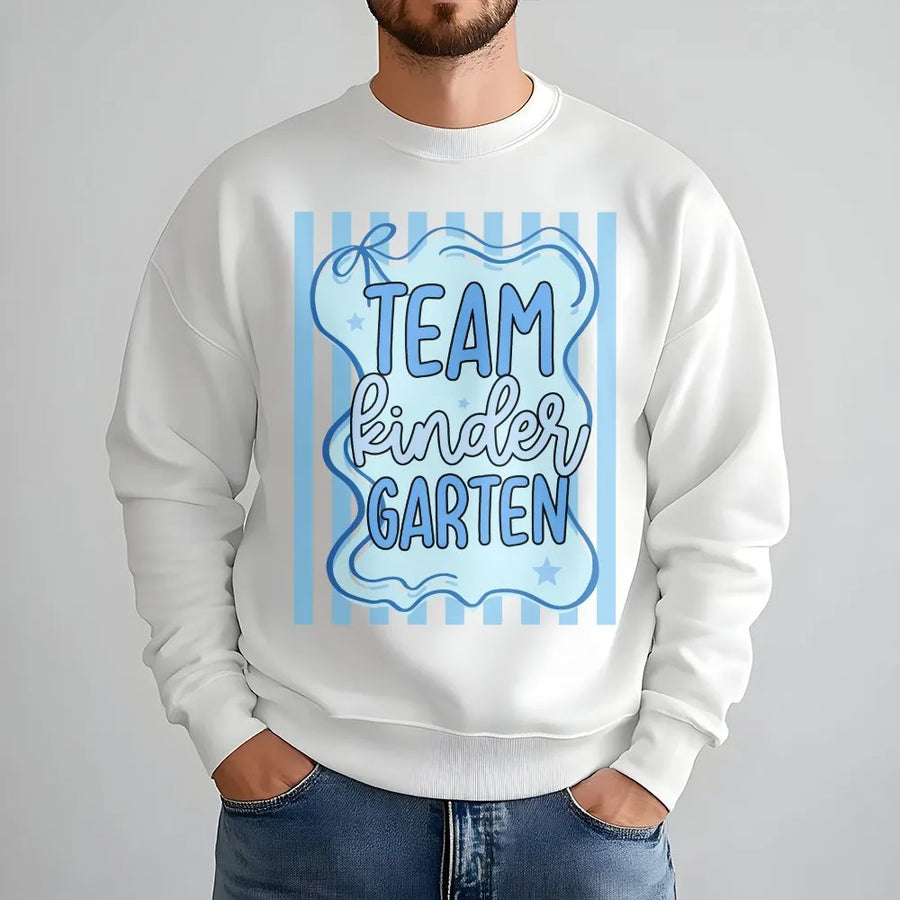 Team Kindergarten Sweatshirt | Cute Back to School Grade Level Shirt | Soft Cotton Blend | First Day of School Gift for Teachers