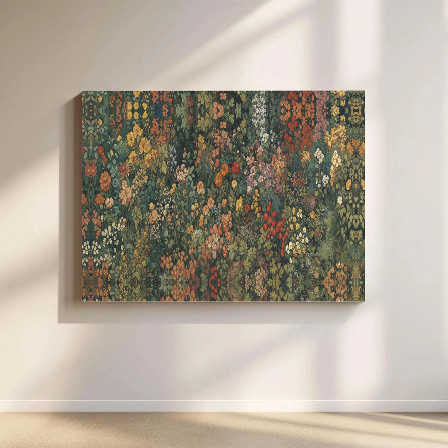 Millefleurs Floral Canvas Wall Art | Vintage Botanical Meadow Print | Gallery-Quality 1.25-Inch Profile | Cottagecore Home Decor Gift