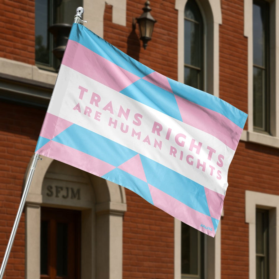 Trans Rights Are Human Rights House Flag | LGBTQ Pride Garden Decor | Weather-Resistant Polyester Banner | Inclusive Yard Gift for Activism