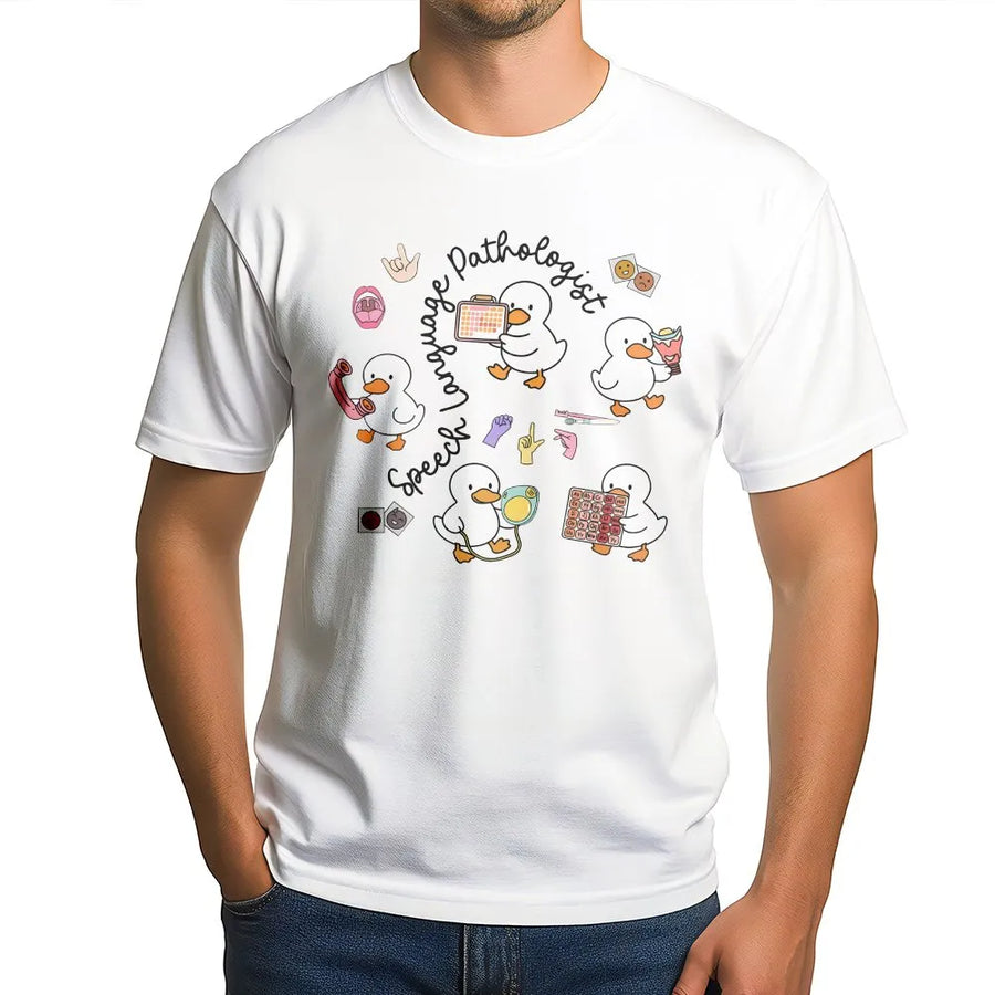 Speech Language Pathologist Shirt | Funny Silly Goose Graphic Tee | Soft Cotton SLP Apparel | Back to School Gift for Therapist