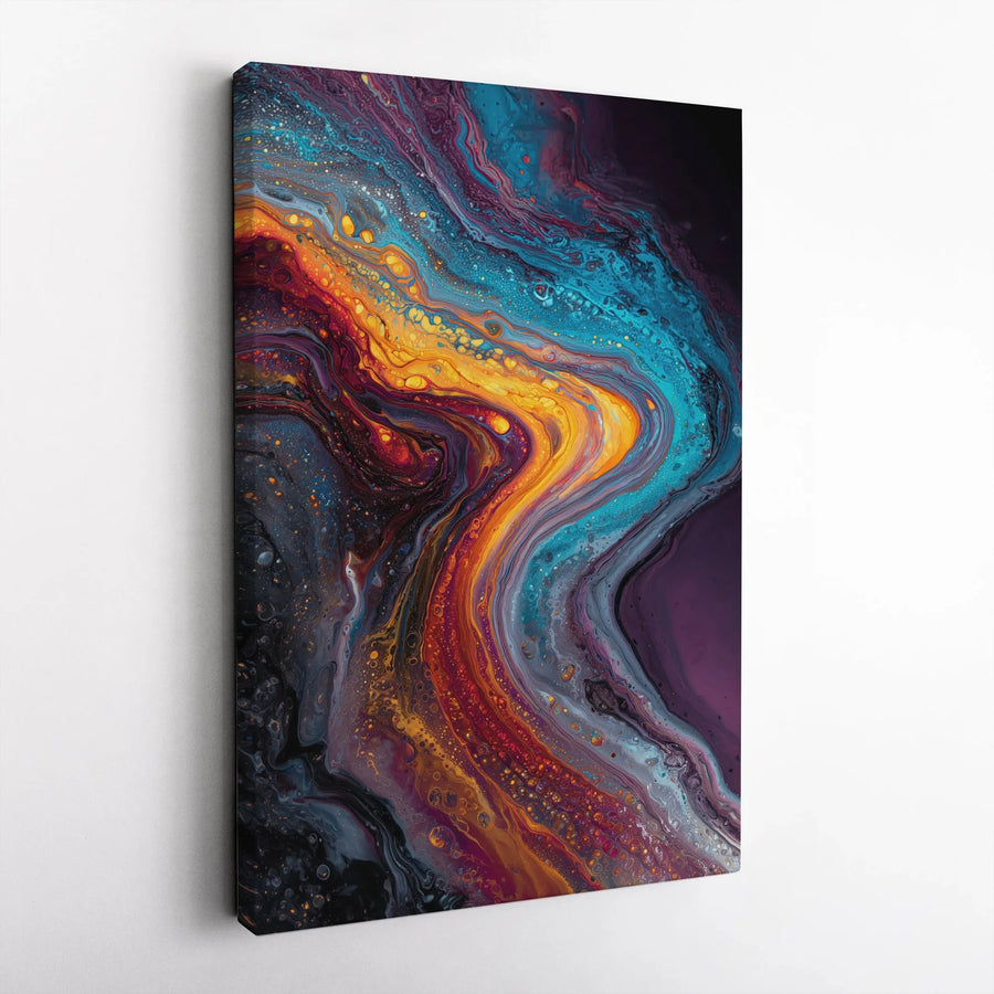 Abstract Fluid Art Canvas Print | Vibrant Liquid Marble Design | Thick Gallery Wrap Canvas | Premium Modern Home & Office Decor Gift