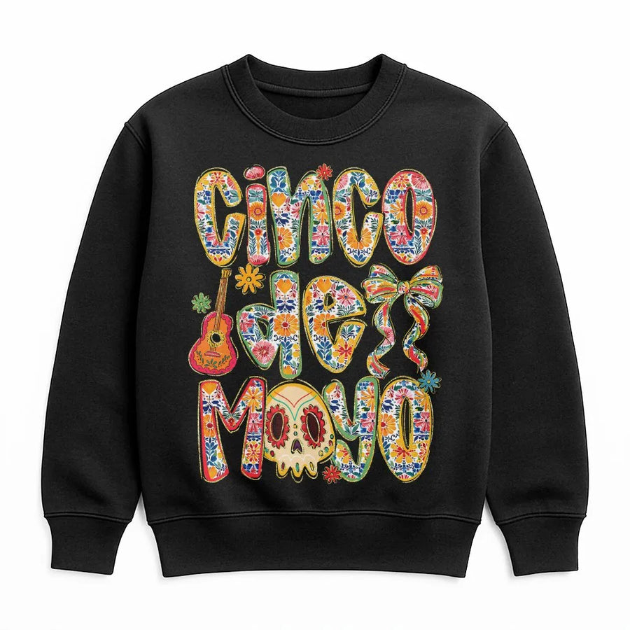 Cinco De Mayo Sweatshirt | Floral Sugar Skull Graphic Sweatshirt | Soft Cotton Blend | Mexican Fiesta Party Gift for Women