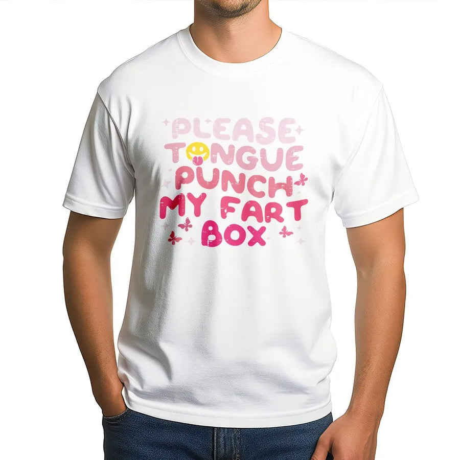 Tongue Punch My Fart Box T-Shirt | Edgy Y2K Aesthetic Graphic Tee | Premium Soft Cotton | Funny Adult Humor Gift for Friends